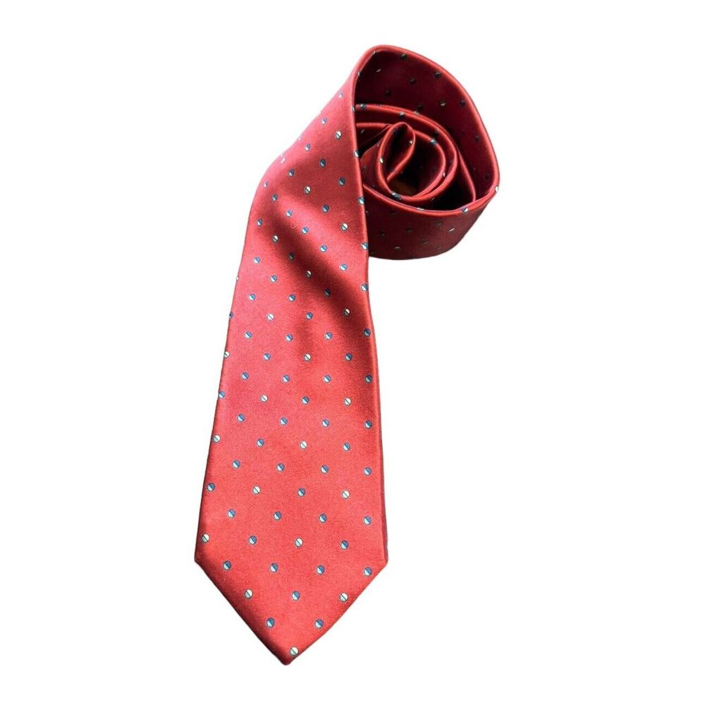 Christian Dior Neck Tie All Silk Burgundy Red With Pattern Office Career READ